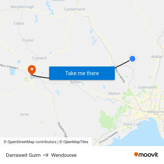 Darraweit Guim to Wendouree map