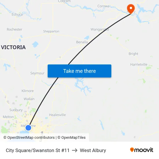 Collins St/Swanston St #11 to West Albury map