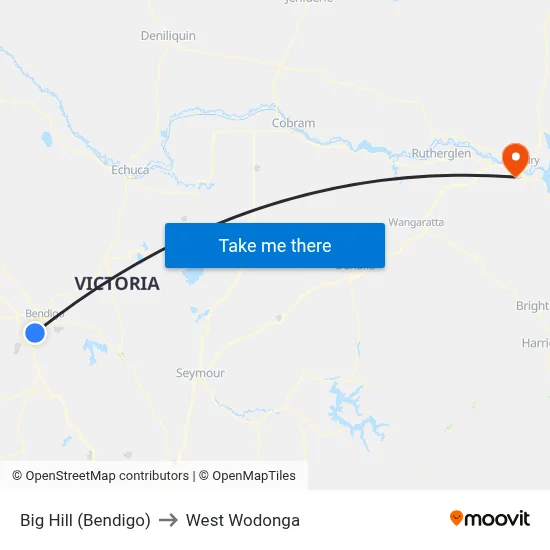 Big Hill (Bendigo) to West Wodonga map