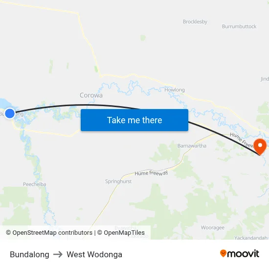 Bundalong to West Wodonga map