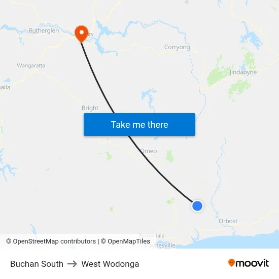 Buchan South to West Wodonga map