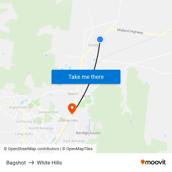 Bagshot to White Hills map
