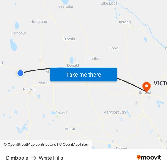 Dimboola to White Hills map