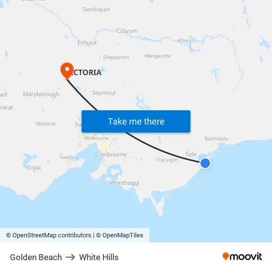 Golden Beach to White Hills map