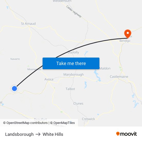 Landsborough to White Hills map