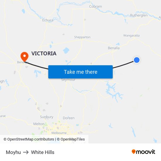 Moyhu to White Hills map