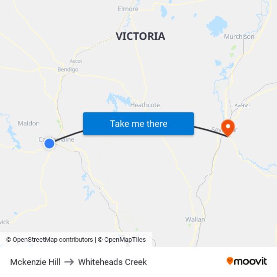 Mckenzie Hill to Whiteheads Creek map