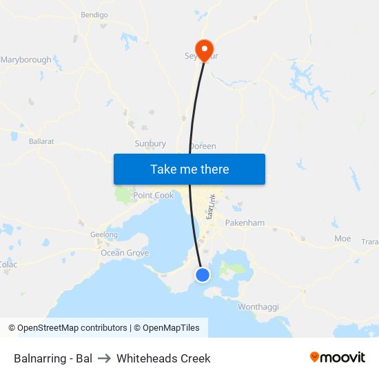 Balnarring - Bal to Whiteheads Creek map