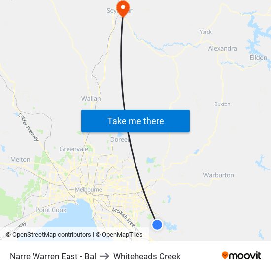 Narre Warren East - Bal to Whiteheads Creek map