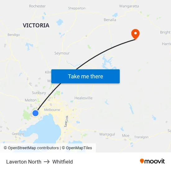 Laverton North to Whitfield map