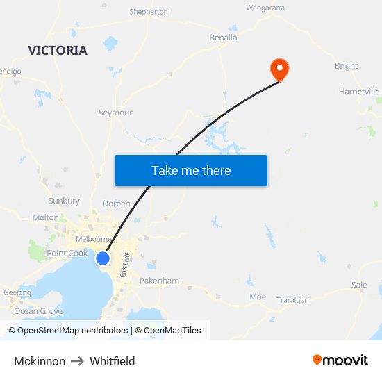 Mckinnon to Whitfield map