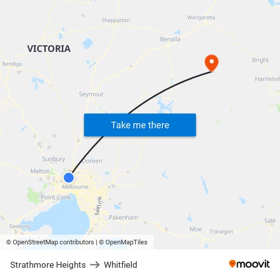 Strathmore Heights to Whitfield map