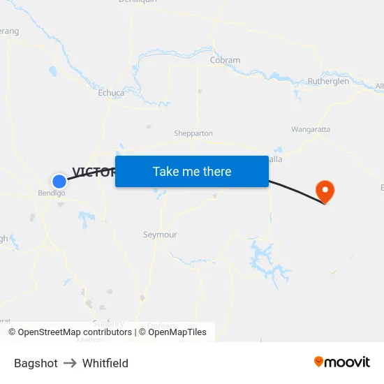 Bagshot to Whitfield map