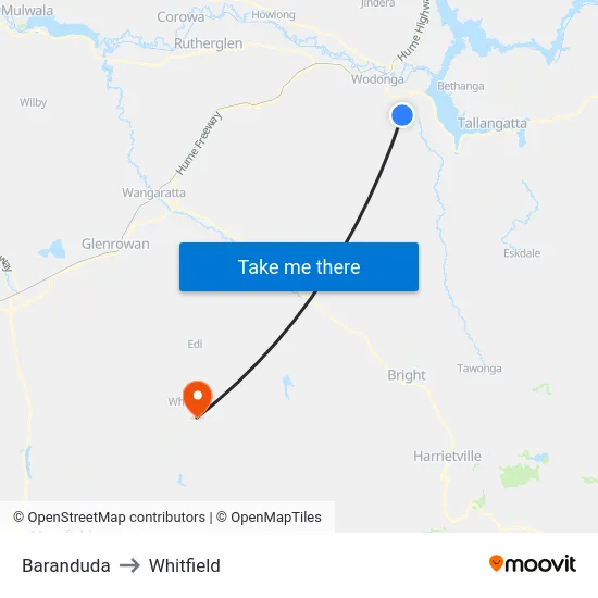 Baranduda to Whitfield map