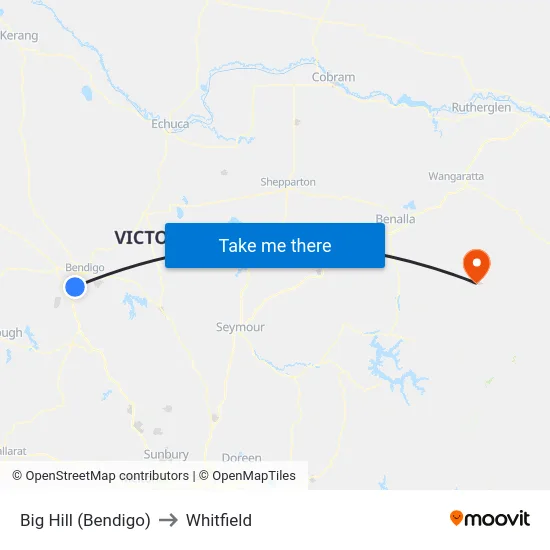 Big Hill (Bendigo) to Whitfield map