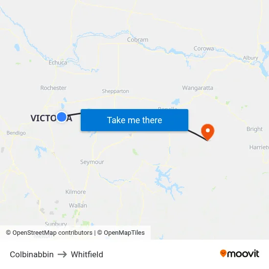 Colbinabbin to Whitfield map