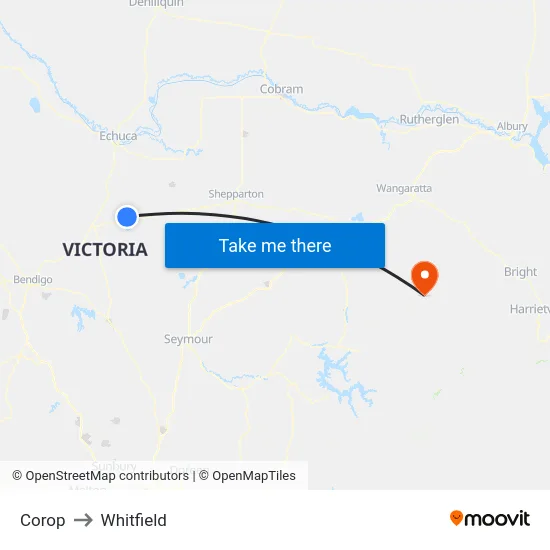 Corop to Whitfield map