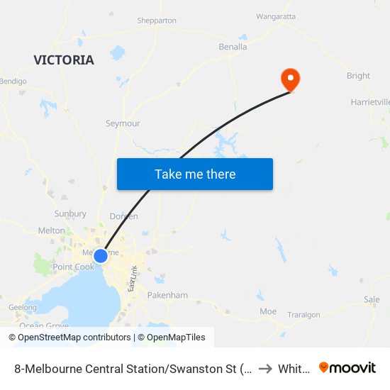 8-Melbourne Central Station/Swanston St (Melbourne City) to Whitfield map