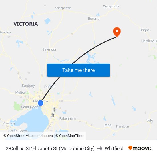 2-Collins St/Elizabeth St (Melbourne City) to Whitfield map