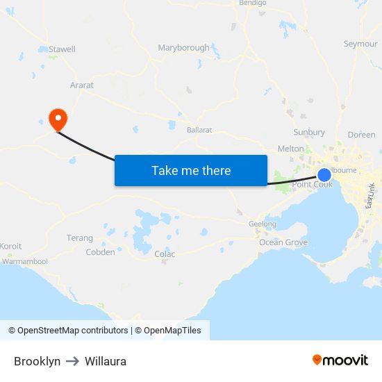 Brooklyn to Willaura map