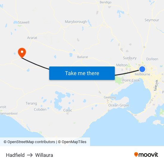 Hadfield to Willaura map