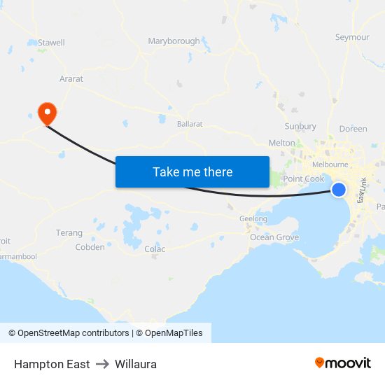 Hampton East to Willaura map