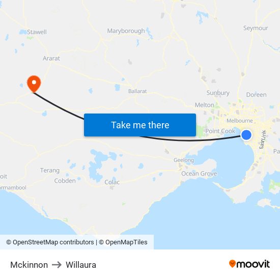 Mckinnon to Willaura map