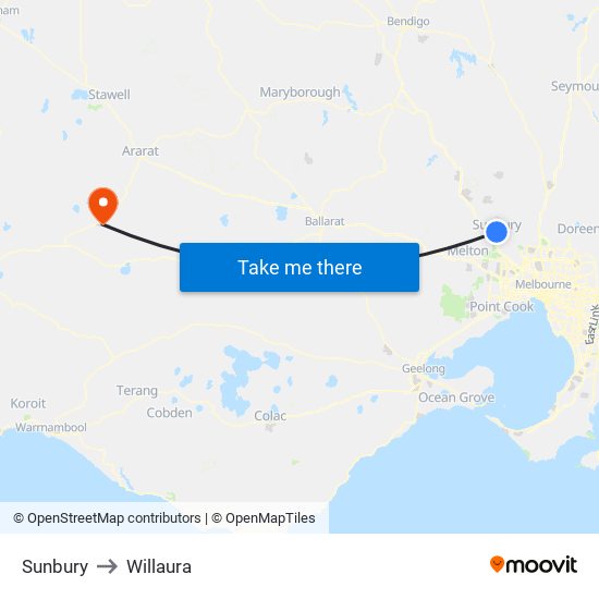 Sunbury to Willaura map