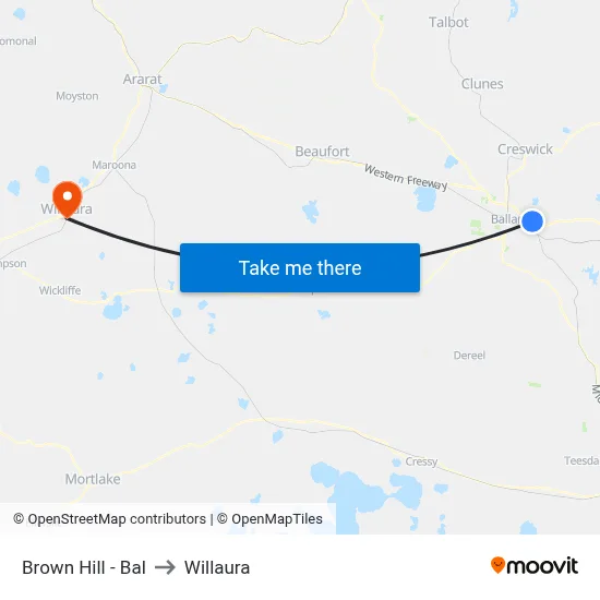 Brown Hill - Bal to Willaura map