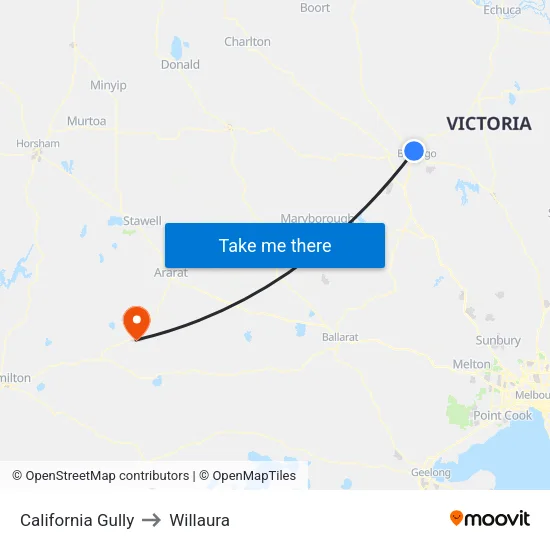 California Gully to Willaura map
