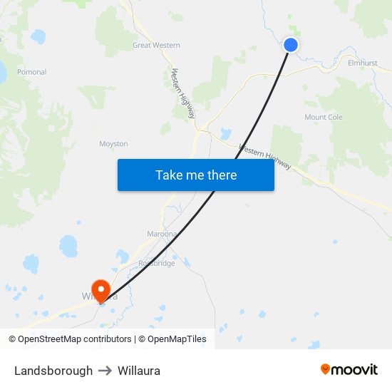 Landsborough to Willaura map