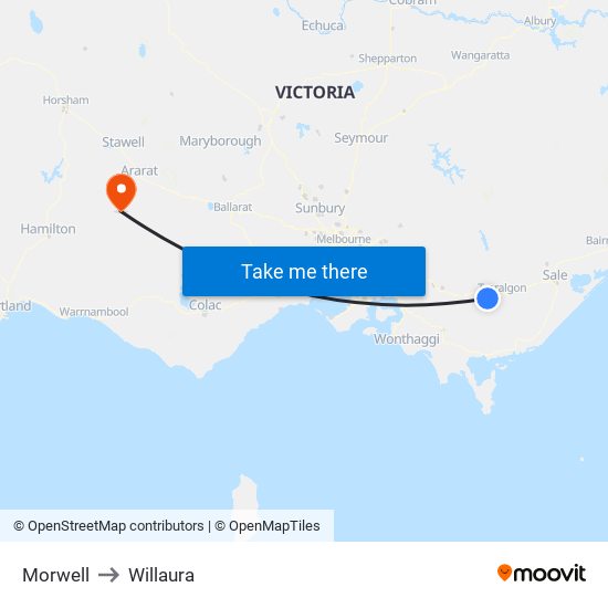 Morwell to Willaura map