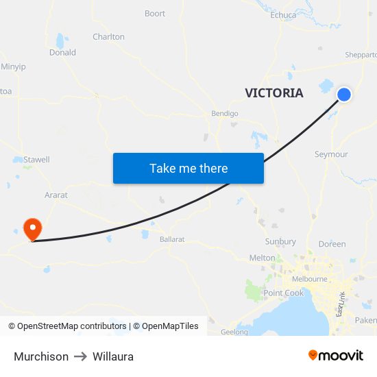 Murchison to Willaura map