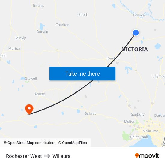 Rochester West to Willaura map