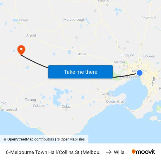 6-Melbourne Town Hall/Collins St (Melbourne City) to Willaura map