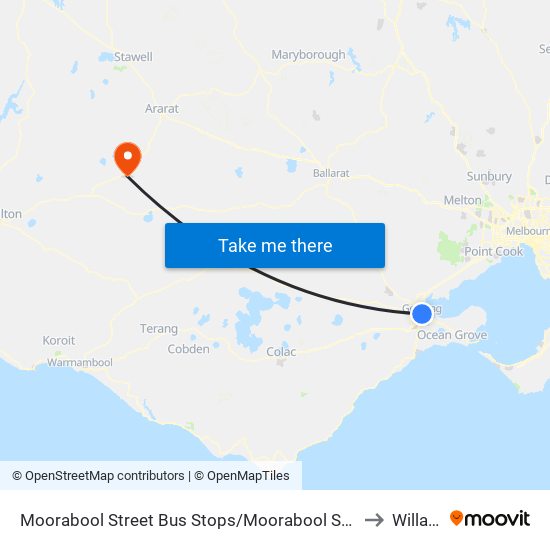 Moorabool Street Bus Stops/Moorabool St (Geelong) to Willaura map