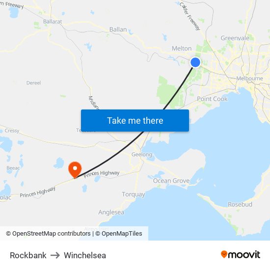 Rockbank to Winchelsea map