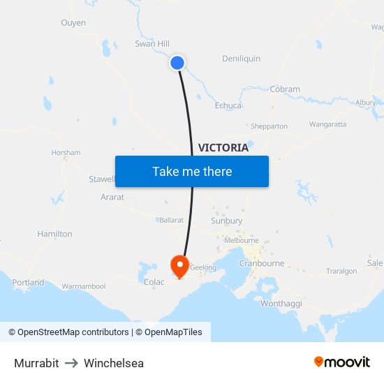 Murrabit to Winchelsea map