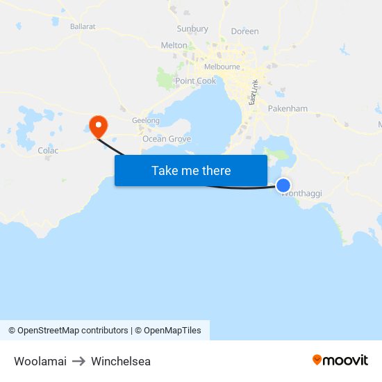 Woolamai to Winchelsea map