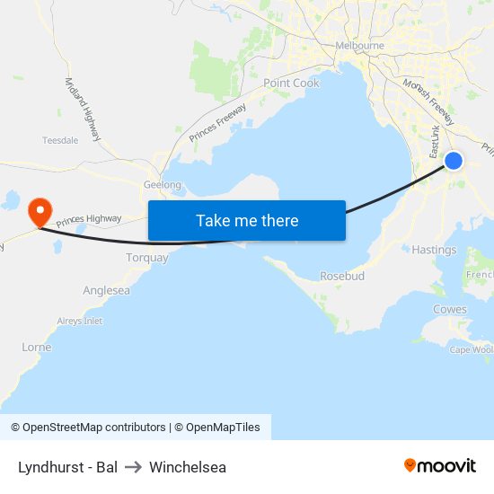 Lyndhurst - Bal to Winchelsea map