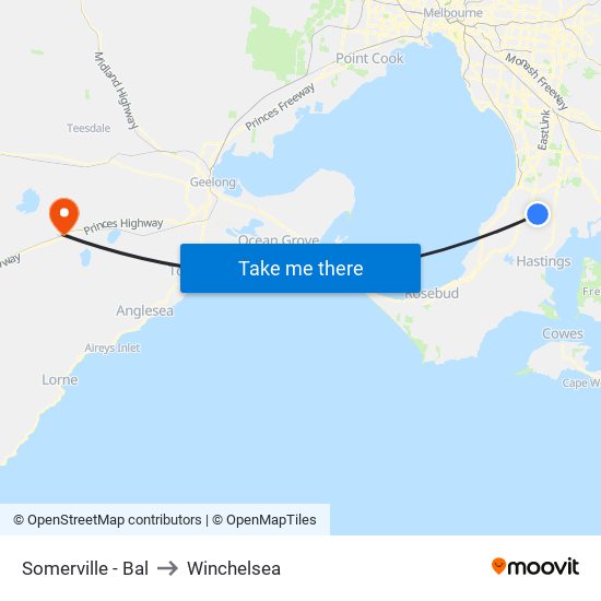 Somerville - Bal to Winchelsea map