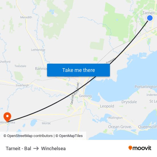 Tarneit - Bal to Winchelsea map