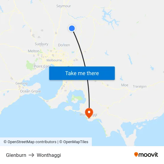 Glenburn to Wonthaggi map
