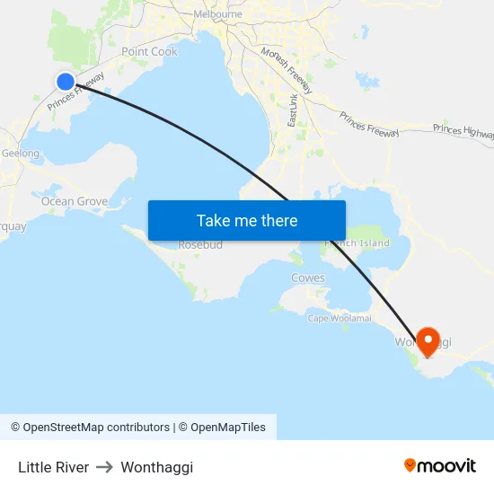 Little River to Wonthaggi map