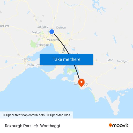 Roxburgh Park to Wonthaggi map