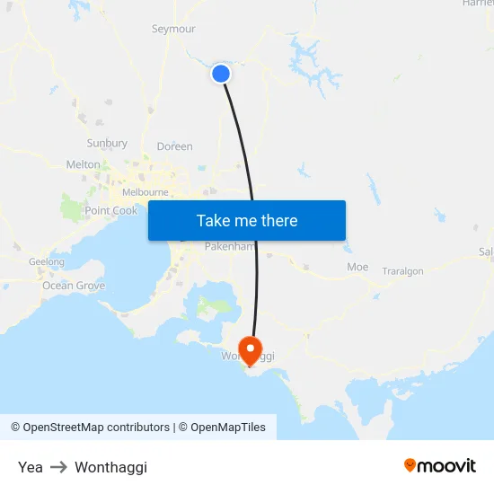 Yea to Wonthaggi map