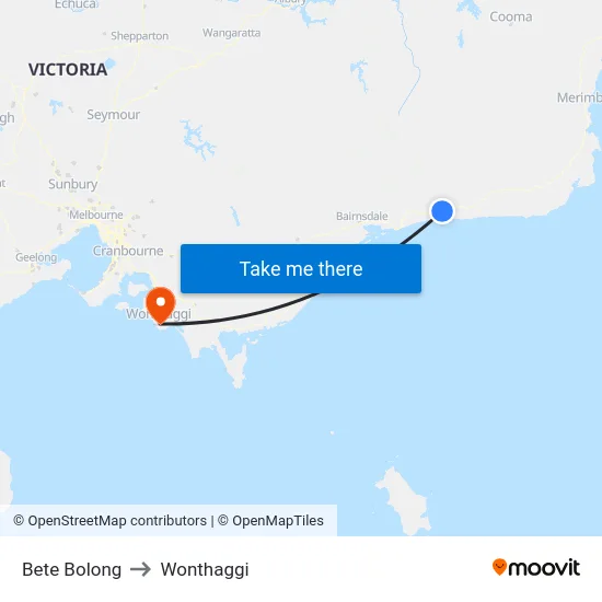 Bete Bolong to Wonthaggi map
