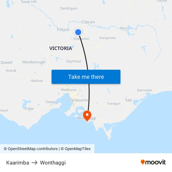 Kaarimba to Wonthaggi map