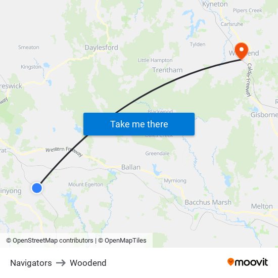 Navigators to Woodend map