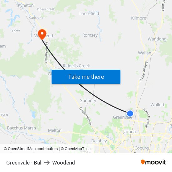 Greenvale - Bal to Woodend map